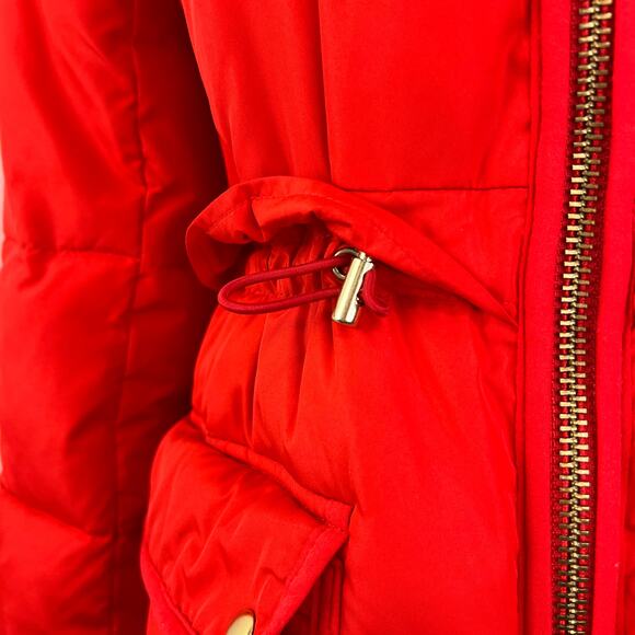 J. Crew Chateau Puffer Jacket with PrimaLoft Hooded Coat Red / Pink AF012 XXS - Picture 7 of 16